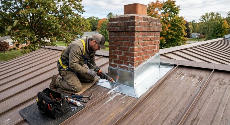 Metal Roof Flashing Repair in North Wales, PA