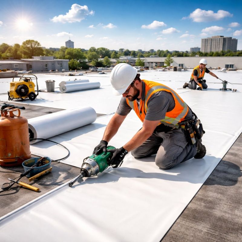Single Ply Roof Installation in Glenside, PA