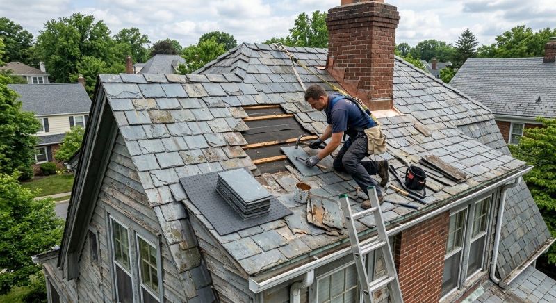 Slate Roof Repair in Elkins Park, PA