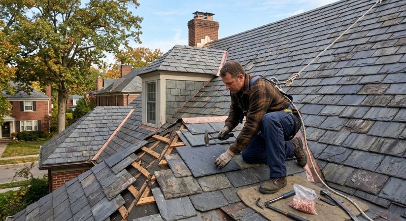 Slate Roof Repair in Gilbertsville, PA